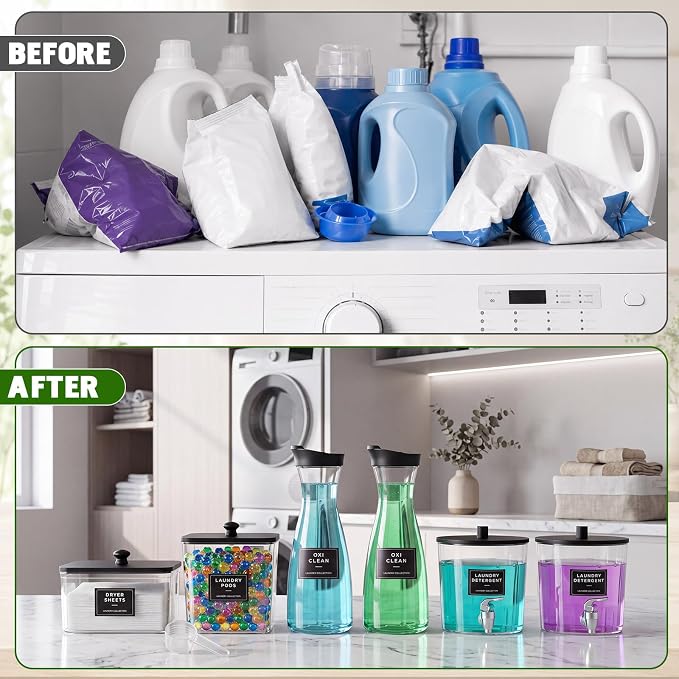 7 Pcs Laundry Detergent Dispenser Set, Laundry Room Storage - Image 5