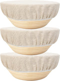 3 Pack 25CM 100% Reusable Bowl Covers for Bread Proofing,Sourdough Starter Jar Cover Cloth,100% Natural Organic Linen,Unbleached,Perfect for Bread Banneton Proofing Basket