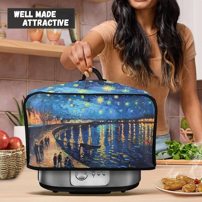 Oil Painting Crock Pot Cover Compatible with 6, 7 or 8 Quart Slow Cooker Crock Pot Cover Keep Appliance Clean Kitchen Tool Halloween Festival Gifts for Kitchen Decor