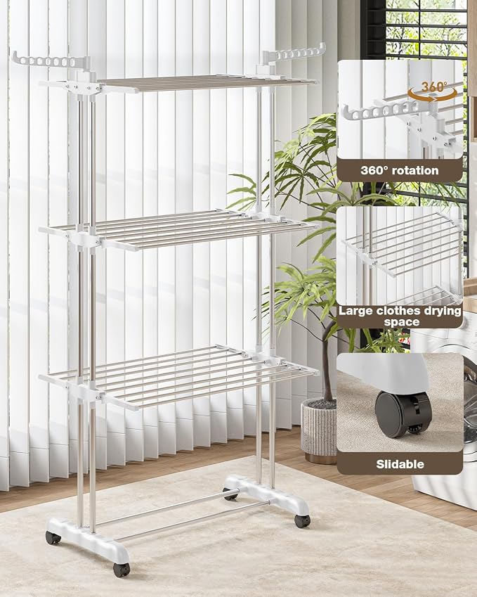 Bigzzia Clothes Drying Rack Folding - Image 6