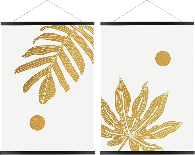 FALAMON 2 Pack Magnetic Poster Hanger Frame, 20x16 20x24 20x28 20x30 Magnet Poster Frame Hangers for Hanging Posters, Prints, Photos, Pictures, Maps, Scrolls, and Canvas Artwork (Black, 20")