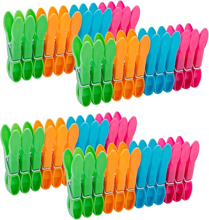 Clothes Pins, Colorful Plastic Clothespins, Heavy Duty Laundry Clothes Pins by Hoxiang