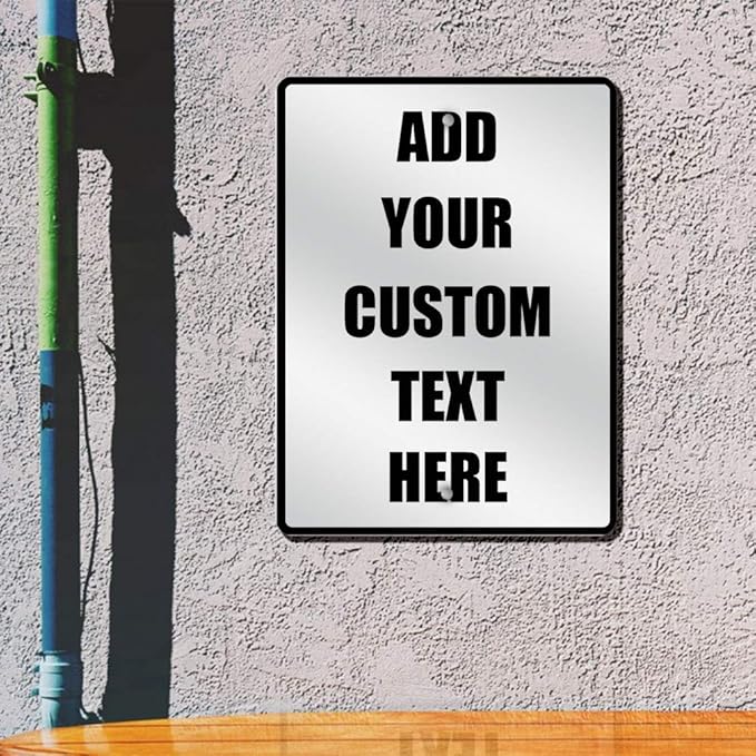 Aluminum Weatherproof Metal Sign Multiple Sizes Custom Personalized Text Here White Black Traffic Regulation Vertical Street 18x24Inches