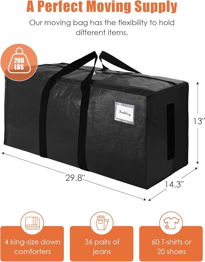 SWEET DOLPHIN 8 Pack 200LB Heavy-Duty Moving Bags - Image 4