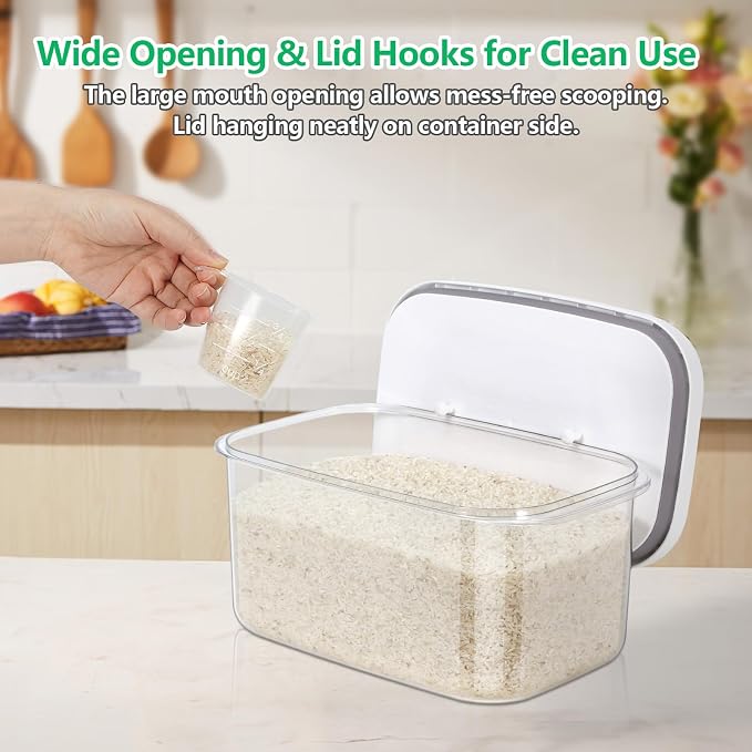 Airtight 12 Lbs Flour Sugar Storage Containers 6.34 Qt Rice Holder BPA Free - Image 4