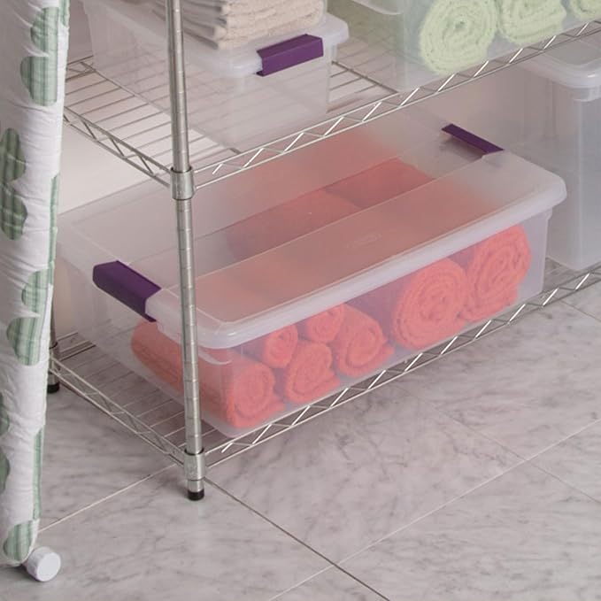 Sterilite 32 Quart ClearView Latch Box, Plastic Storage w/Clear Lid, 6 Pack - Image 5