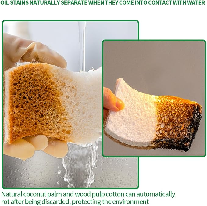 Sponges Kitchen Natural Dish Sponge Plant-Based Biodegradable Compostable | - Image 4