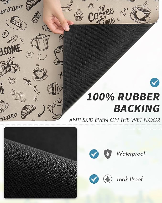 AMOAMI-Coffee Mat Hide Stain Rubber Backed Absorbent Dish Drying Mat - Image 5