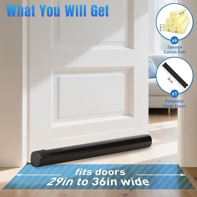 BlissTrends 36 in Under Door Draft Stopper, Covers Gaps up to 2.36 in, Easy - Image 2