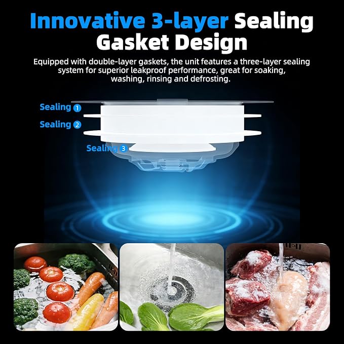 Hibbent 3 in 1 Kitchen Sink Drain Strainer, Stainless Steel Pop Up Stopper - Image 3