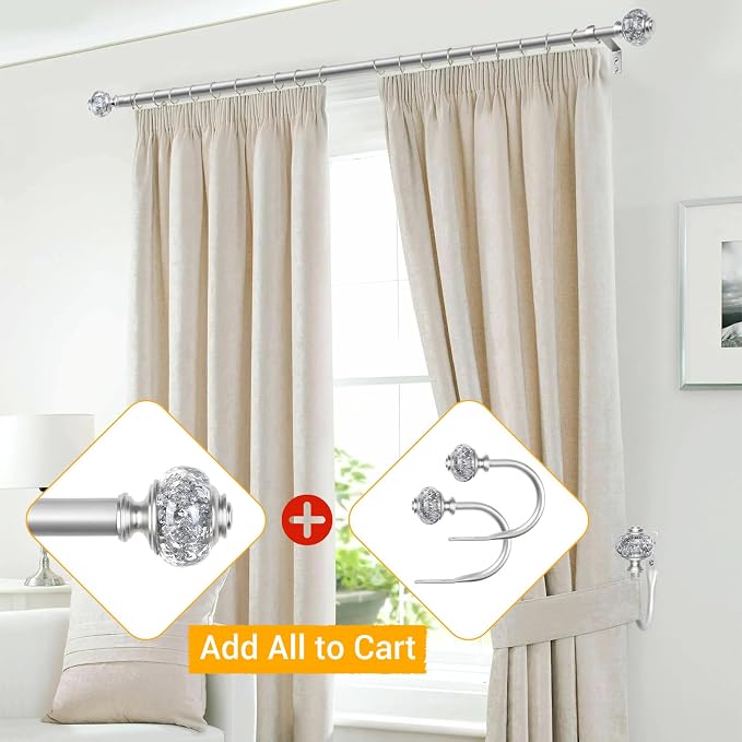 USFOOK Silver Curtain Holdbacks, Decorative Drapery Tiebacks, 2 Pack/1 Pair | - Image 5
