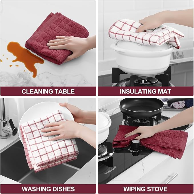 Homaxy Large Premium Cotton Kitchen Towels 16"x 28", 4 Pack - Image 4