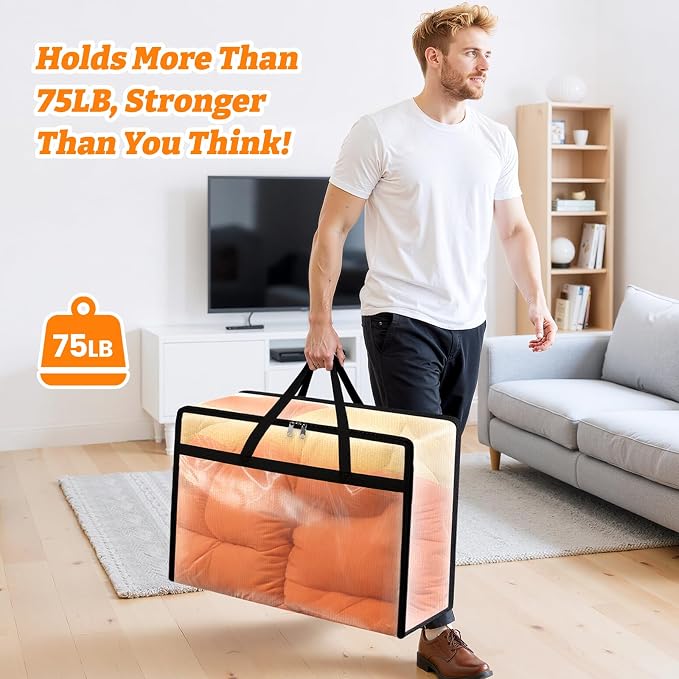 BlissTotes Moving Bags 60L 4PCS, Transparent Containers - Image 2