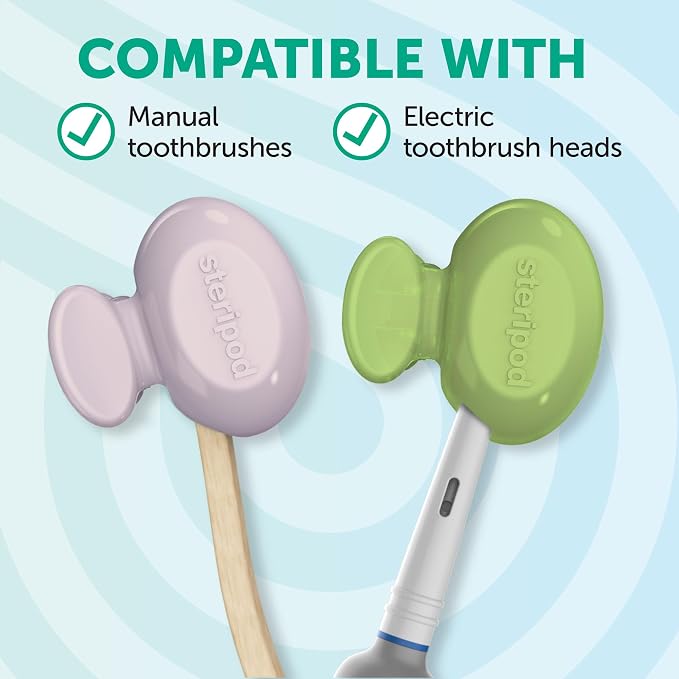 Steripod Clip-On Toothbrush Protector, Keeps Toothbrush Clean, Fresh-Scented - Image 4