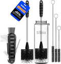 Holikme 6 Pack Bottle Brush 14" Stainless Steel Straw Cleaner Brush, 3 Straw by Holikme