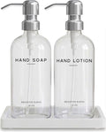 Glass Soap and Lotion Dispenser Set by BrighterBarns