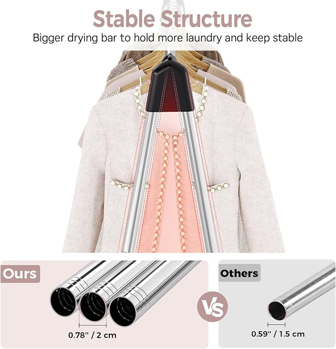 TOOLF Clothes Drying Rack Foldable, Portable Clothes Rack - Image 6