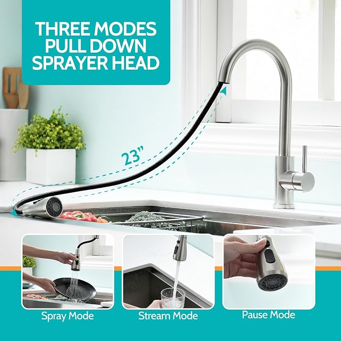 Chrome Kitchen Faucet, Kitchen Faucets - Image 2