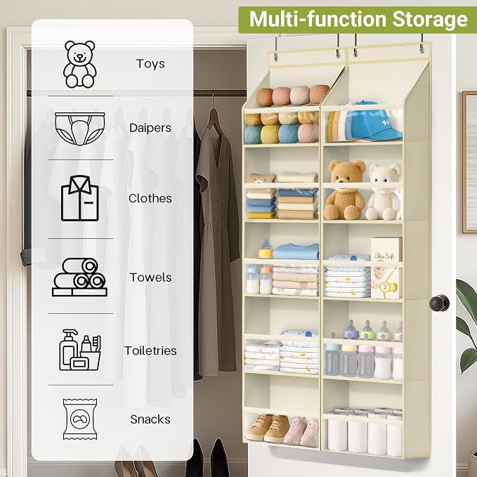 AOODA 2 Pack Over the Door Organizer, Large Capacity Closet Door Hanging - Image 7