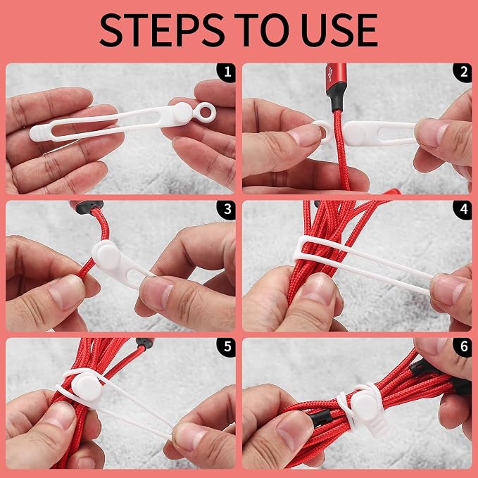 25 Pcs Silicone Cable Ties, Reusable Cable Straps Wire Organizer. | Cable - Image 3
