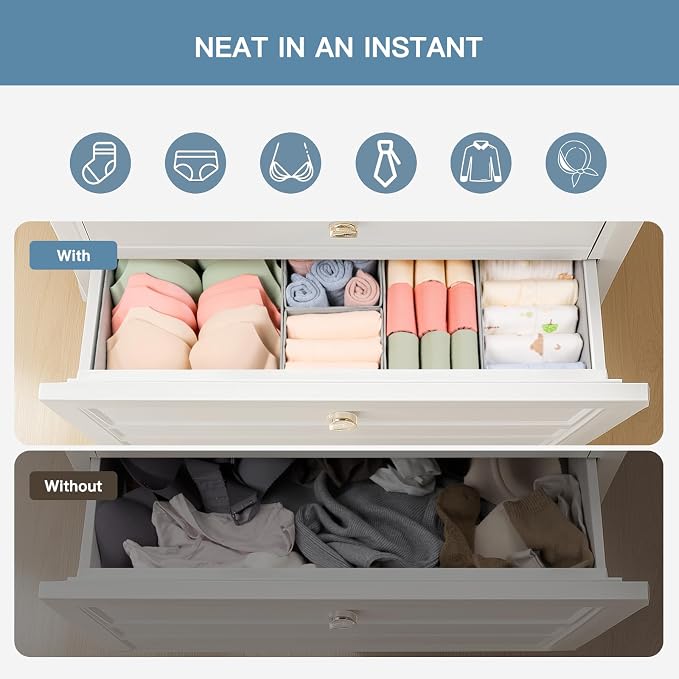 Drawer Organizer Clothes, 21 Pack Dresser Organizer - Image 3