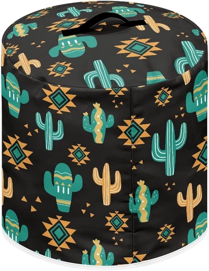 Western Cactus Print Round Pressure Cooker Cover 8 qt,Boho Kitchen Appliance Dust Cover for Round Pressure Cooker Rice Cooker,Air Fryer Cover,Toaster Cover,Oven Cover