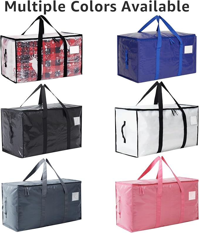 Moving Bags Heavy Duty Extra Large, Moving Boxes, Moving Supplies Essentials, Blue Storage Bins with Lids, Plastic Packing Totes, Storage Bags for Clothes with Handles & Zippers(Blue, 12 Pack)