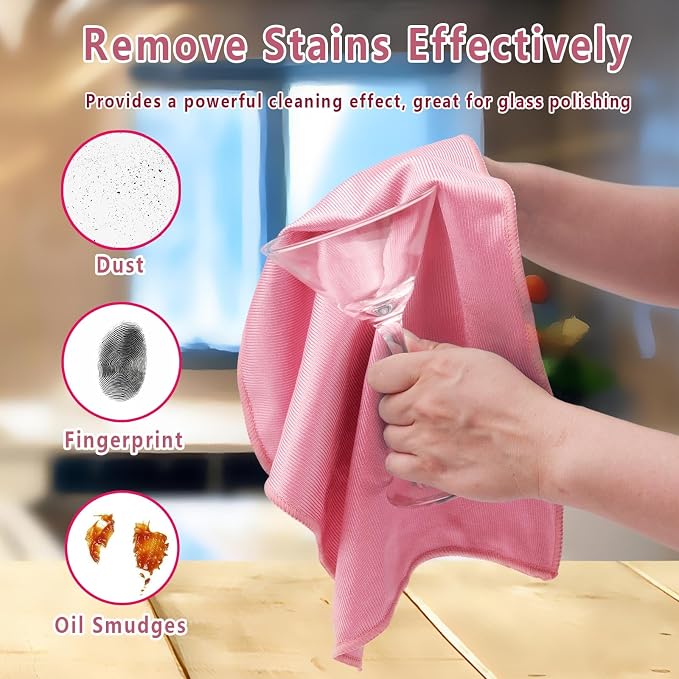 6Pcs Glass Cleaning Cloth for Window Eyeglass Mirrors Stainless Steel - Image 3