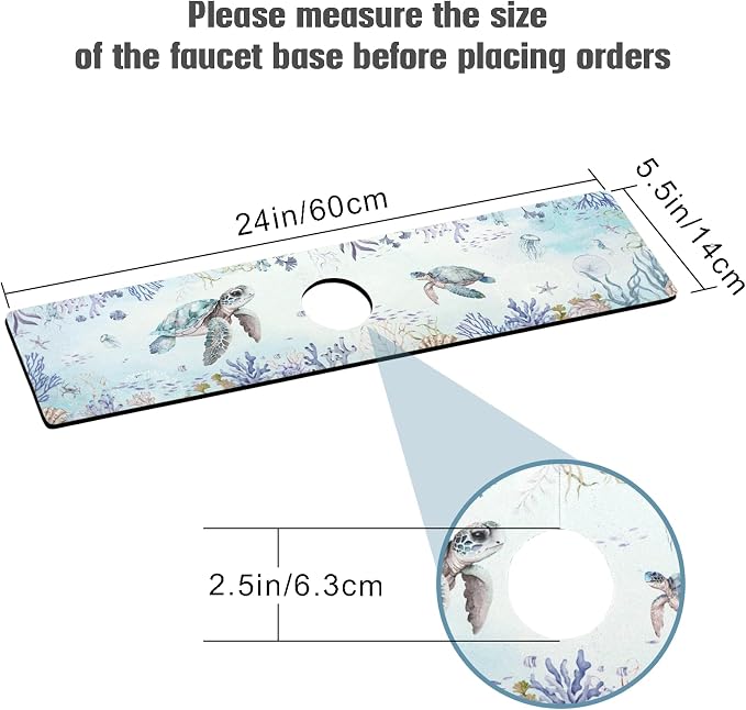 Sink Faucet Absorbing Mat, 2 Pack Drying Mat Around Faucet Sink Splash Guard - Image 2