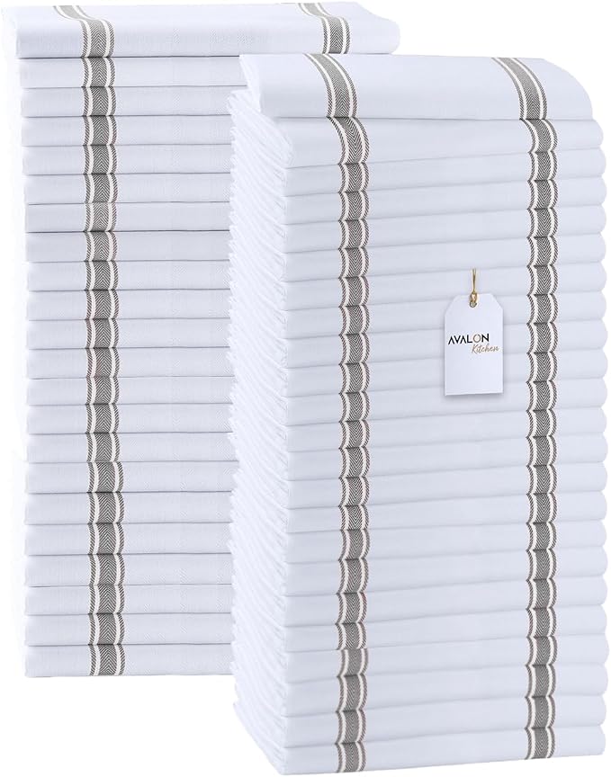 Avalon Kitchen Dish Towels Set Size 15x25 Inch, 100% Cotton Soft & Absorbent by Avalon+Kitchen