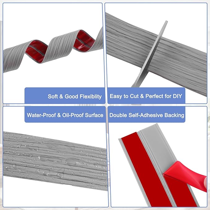 Wall Corner Protector Moulding Trim Peel and Stick Wall Corner Guards Trim Flexible Self Adhesive Edge Protector Moulding, 2.4 in x40 Ft, Light Gray Wood