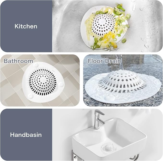 Hair Catcher Shower Drain Cover Bathtub Silicone Hair Catcher Stopper Drain - Image 7