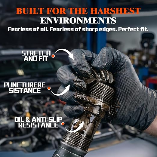 ANBOSON 10 Mil Heavy Duty Mechanic Nitrile Gloves - Image 5