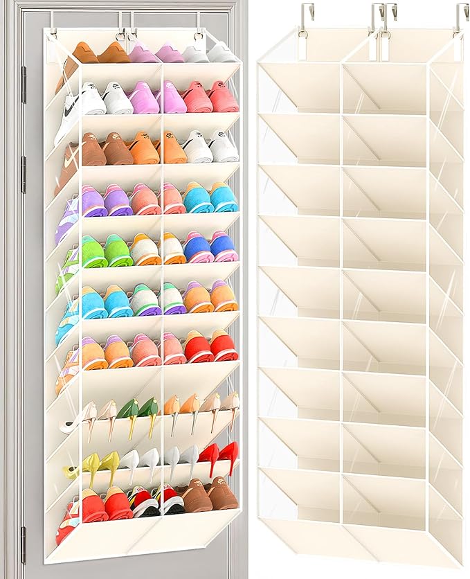 20-30 Pairs Over the Door Shoe Organizer, 10-Tier Door Shoes Rack, Handing by UVIAHOMIHOMEORGANIZER
