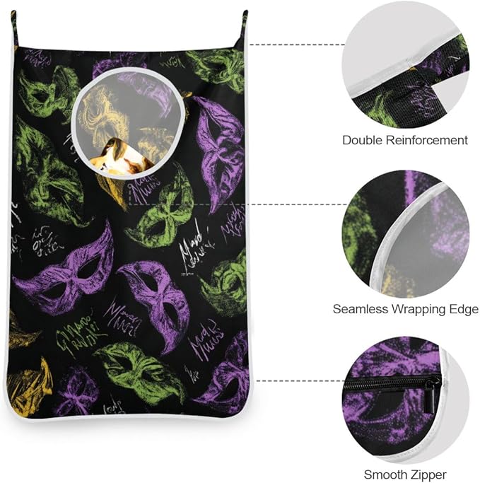 2PCS Hanging Laundry Hamper Bag Over the Door Laundry Hamper Wall Hamper Large - Image 6
