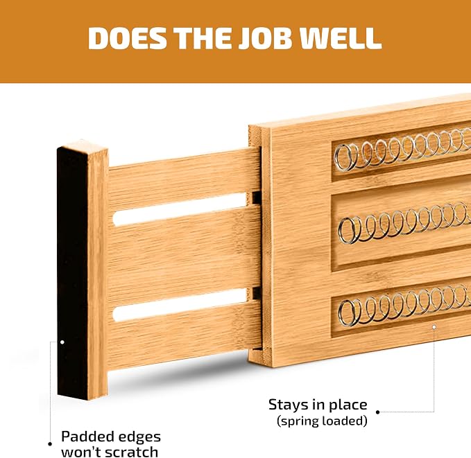 6-Pack Deep Drawer Dividers 4-Inch High Dresser Drawer Organizer, Bamboo | - Image 7
