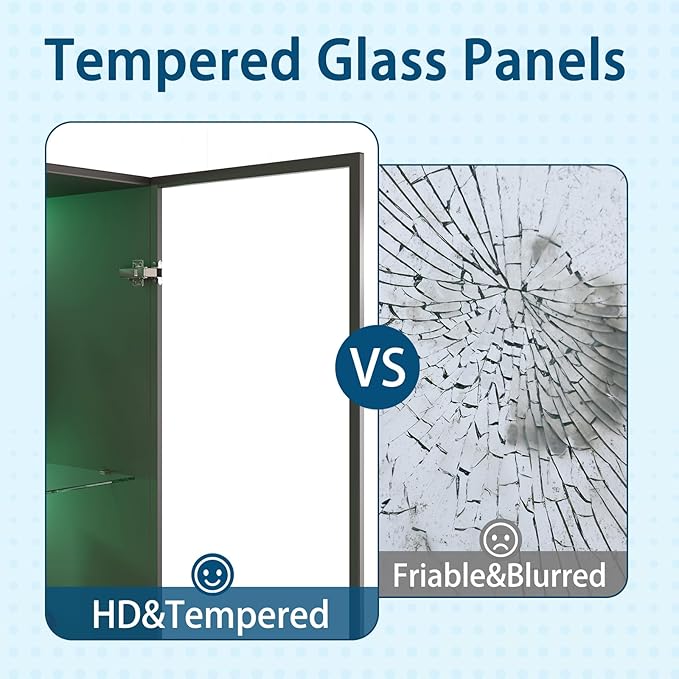 Display Cabinet with LED Lights - Set of 2, Glass Display Case with 3 Adjustable Shelves, Curio Cabinet with 2 Glass Doors, Storage for Collectibles, Living Room