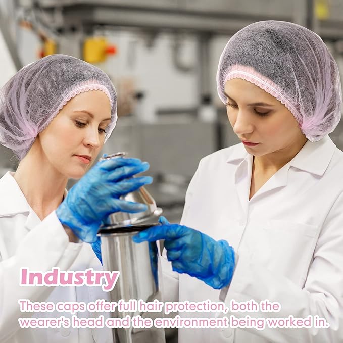 Yahenda 1000 Pcs Disposable Bouffant Caps Bulk Hair Nets 21" Non Woven Hairnet for Food Service Restaurant Lab Kitchen