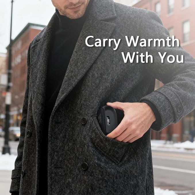 Portable Magnetic Hand Warmers Rechargeable 2 Pack with Charging Dock, Fast Heating, Pocket Heater for Women Men, Gifts for Christmas, Travel Essentials, Camping Accessories (White)