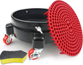 Bucket Dolly 5 Gallon with Wheels,360°Rolling Car Wash Buckets Dolly for 2.5 to 5 Gallon Buckets with Bucket Insert,Cleaning Brush,Supports Up to 300 lbs