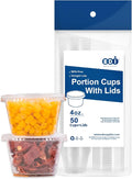 EDI 4 Ounce Clear Plastic Disposable Portion Cups/Souffle Cup with Lids, 50 Sets