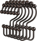 Amazer Shower Curtain Rings, Rust-Resistant Metal Double Shower Hooks by Amazer