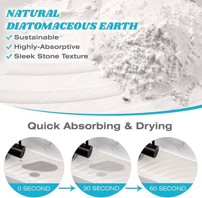 SpaceHacks Stone Faucet Mat for Kitchen Sink 15.7x4 in, Water Splash Guard - Image 4