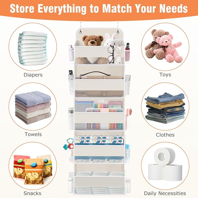 Over The Door Organizer Storage Large Capacity Hanging Bedroom Storage | 5 - Image 6