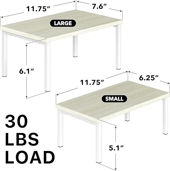 Simple Houseware Expandable Stackable Cabinet and Counter Shelf Organizer with Wooden Surface, 7.6'' D x 11.75'' W x 6.1'' H, Maple