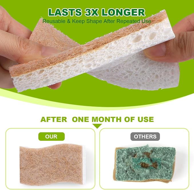 HOMEXCEL Kitchen Dish Sponges, 24 PK Non Scratch Natural Sponge - Image 6