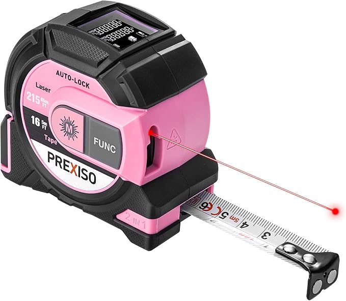 PREXISO 2-in-1 Laser Tape Measure, 215Ft Laser Measure & 16Ft Tape Measure by PREXISO
