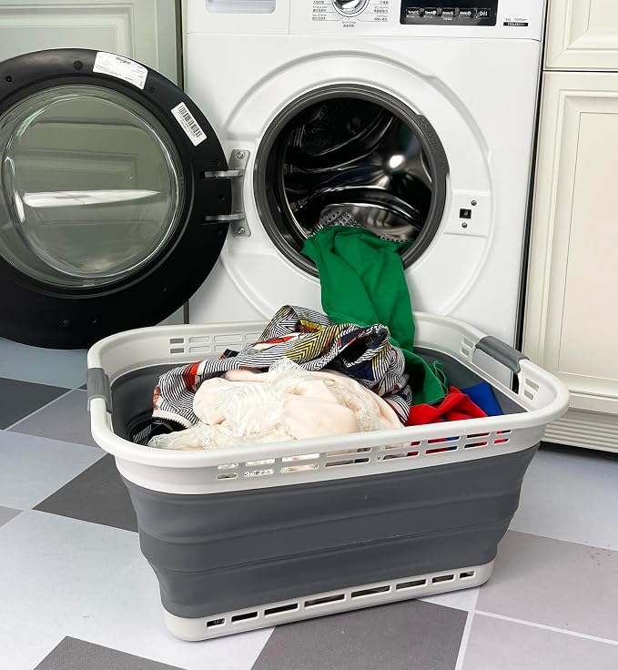 SAMMART 42L Collapsible Plastic Laundry Basket - Image 2