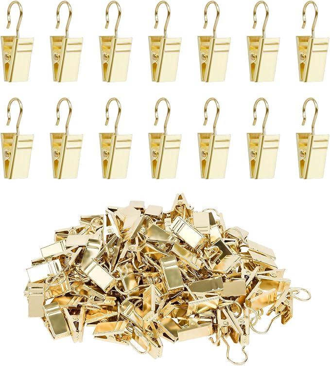 Curtain Clips Hooks, 100 Pack Stainless Iron Drapery Hooks Clips by Unknown