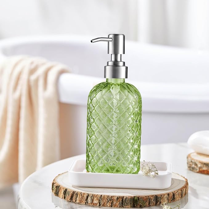 Kaishun 14 OZ Refillable Glass Soap Dispenser - Image 6